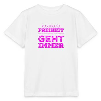 J’aime la liberté - T-shirt bio MINI CREATOR Stanley/Stella Enfant - blanc - Devant - Maike (125cm)