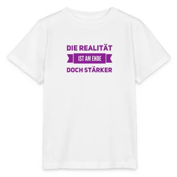 La réalité est plus forte à la fin - T-shirt bio MINI CREATOR Stanley/Stella Enfant - blanc - Devant - Maike (125cm)