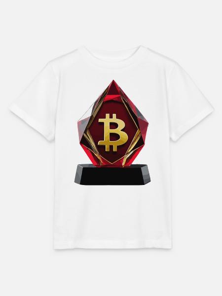 Bitcoin Kristall Logo Design - Stanley/Stella Kinder T-Shirt MINI CREATOR - Weiß
