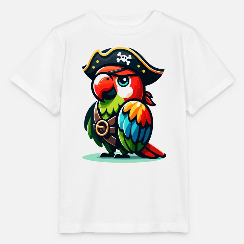 Polly la pirate : la crieuse de cape et d’épée - T-shirt bio MINI CREATOR Stanley/Stella Enfant - blanc