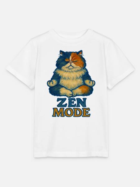 Zen-Katze im Ruhemodus - Stanley/Stella Kinder T-Shirt MINI CREATOR - Weiß