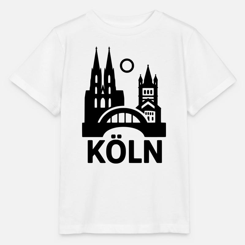 Köln Silhouette - Stanley/Stella Kinder T-Shirt MINI CREATOR  - Weiß