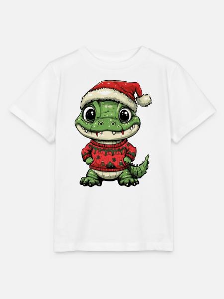 Alligator Weihnachten - Stanley/Stella Kinder T-Shirt MINI CREATOR  - Weiß
