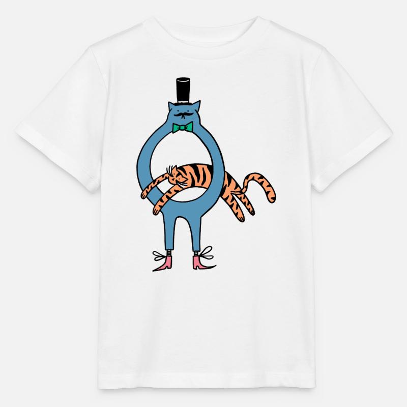 Tiger_Jump - Stanley/Stella Kinder T-Shirt MINI CREATOR  - Weiß