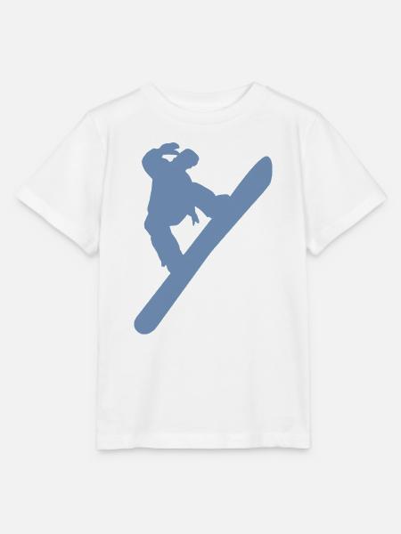 Minimalistischer Snowboarder Wintersport - Stanley/Stella Kinder T-Shirt MINI CREATOR - Weiß