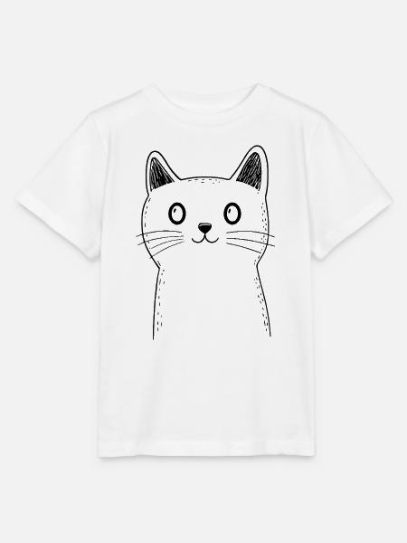 Katze Skizze - Stanley/Stella Kinder T-Shirt MINI CREATOR - Weiß
