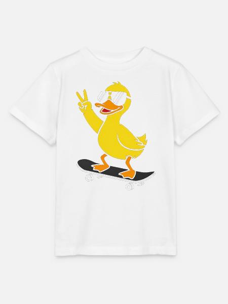 Duck Skateboard Sunglasses Vibe - Stanley/Stella Kinder T-Shirt MINI CREATOR - Weiß
