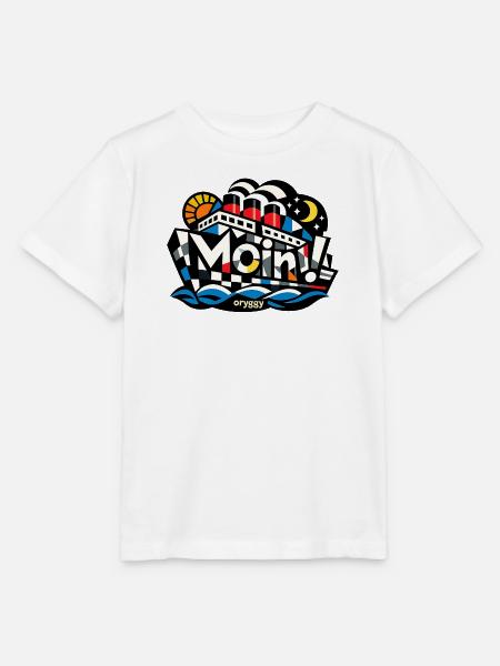 Moin! Schiff Op-Art Design Maritim oryggy - Stanley/Stella Kinder T-Shirt MINI CREATOR  - Weiß