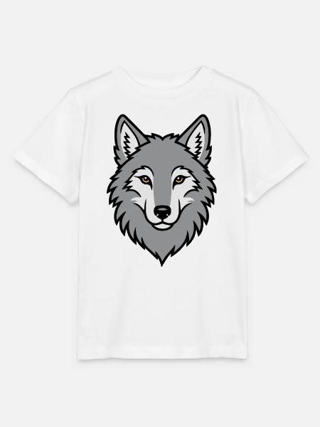 Grauer Wolf Kopf Wildnis Natur Tier - Stanley/Stella Kinder T-Shirt MINI CREATOR  - Weiß
