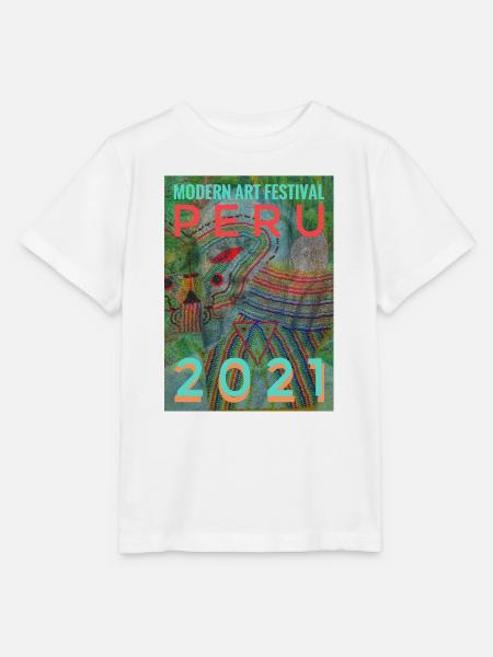 Peru Beadwork Kunstfestival 2021 - Stanley/Stella Kinder T-Shirt MINI CREATOR  - Weiß