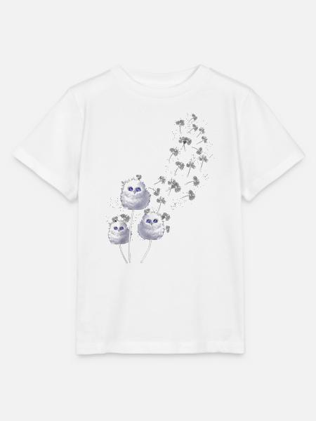 Flauschige Eulen im Löwenzahnflug - Stanley/Stella Kinder T-Shirt MINI CREATOR - Weiß