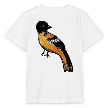 Crimson Robin auf Mitternacht - Stanley/Stella Kinder T-Shirt MINI CREATOR  - Weiß - Vorne - Maike (125cm)