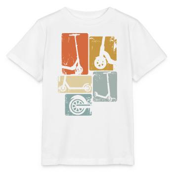 Roller Tretroller Scooter Vintage Retro Motiv - Stanley/Stella Kinder T-Shirt MINI CREATOR  - Weiß - Vorne - Maike (125cm)