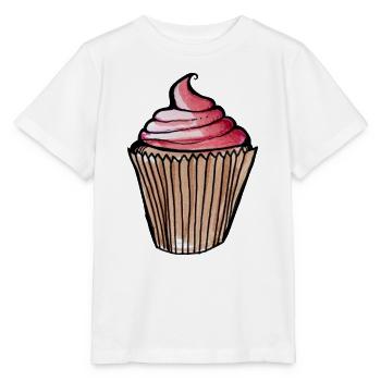 Aquarell Pink Cupcake - Stanley/Stella Kinder T-Shirt MINI CREATOR  - Weiß - Vorne - Maike (125cm)