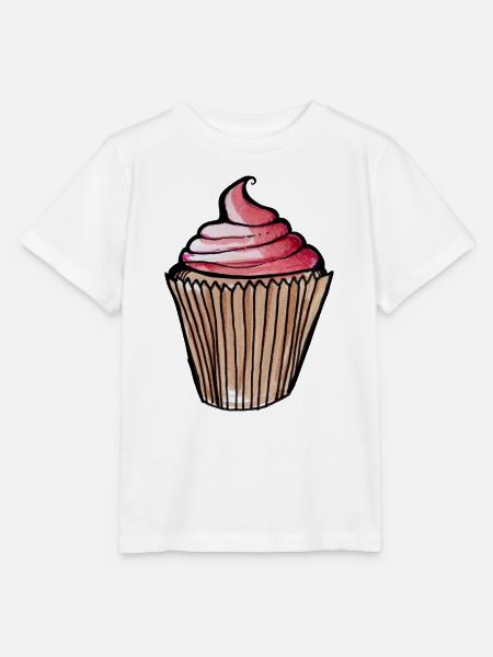 Aquarell Pink Cupcake - Stanley/Stella Kinder T-Shirt MINI CREATOR  - Weiß