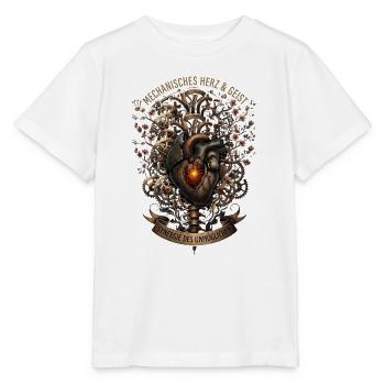 Herz Anatomie- Mechanisches Herz Steampunk - Stanley/Stella Kinder T-Shirt MINI CREATOR  - Weiß - Vorne - Maike (125cm)