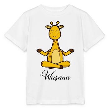 Auszeit Durchatmen Wusaaa Giraffe - Stanley/Stella Kinder T-Shirt MINI CREATOR  - Weiß - Vorne - Maike (125cm)