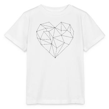 grafisches Herz schwarz - Stanley/Stella Kinder T-Shirt MINI CREATOR  - Weiß - Vorne - Maike (125cm)