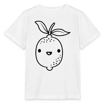 Dessin animé kawaii citron - T-shirt bio MINI CREATOR Stanley/Stella Enfant - blanc - Devant - Maike (125cm)