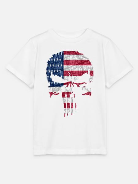 Skull usa - Stanley/Stella Kinder T-Shirt MINI CREATOR - Weiß