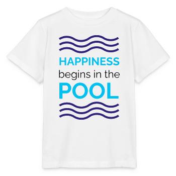HAPPINESS begins in the POOL - Stanley/Stella Kinder T-Shirt MINI CREATOR  - Weiß - Vorne - Maike (125cm)