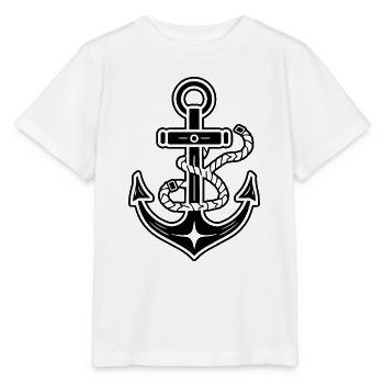 Anker Boot Schiff Nautik - Stanley/Stella Kinder T-Shirt MINI CREATOR  - Weiß - Vorne - Maike (125cm)