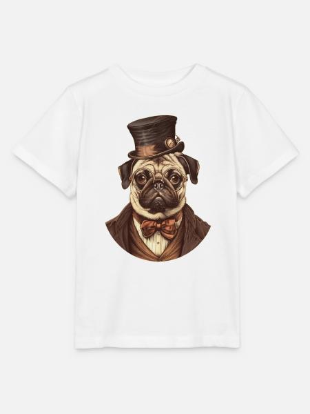 Steampunk Mops - Stanley/Stella Kinder T-Shirt MINI CREATOR - Weiß