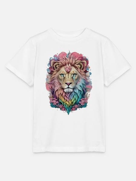 Löwe Wasserfarbe - Stanley/Stella Kinder T-Shirt MINI CREATOR - Weiß