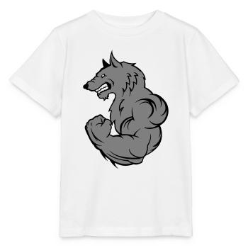 Loup fort - T-shirt bio MINI CREATOR Stanley/Stella Enfant - blanc - Devant - Maike (125cm)