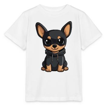 Pinscher Hund Lustig - Stanley/Stella Kinder T-Shirt MINI CREATOR  - Weiß - Vorne - Maike (125cm)