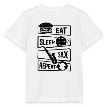 Eat Sleep Sax Repeat - Saxophone Saxophone Instrument - Stanley/Stella MINI CREATOR Kids’ T-Shirt - white - Front - Maike (125cm)