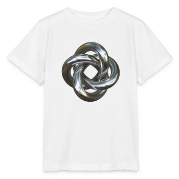 Torusknoten Silber 3D - Stanley/Stella Kinder T-Shirt MINI CREATOR  - Weiß - Vorne - Maike (125cm)