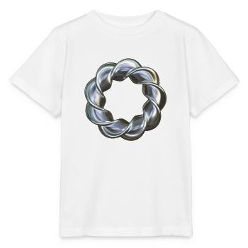Gedrehter 3D Ring Silber - Stanley/Stella Kinder T-Shirt MINI CREATOR  - Weiß - Vorne - Maike (125cm)