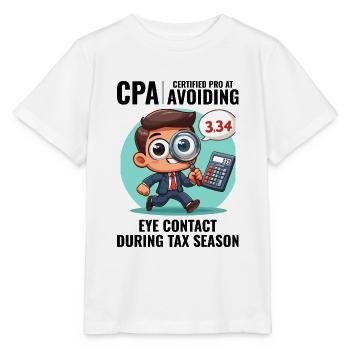 CPA: Number Ninja Dodging Eye Contact Accountant - Stanley/Stella MINI CREATOR Kids’ T-Shirt - white - Front - Maike (125cm)