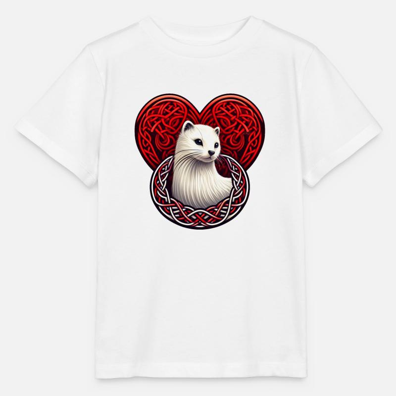 Coeur hermine delicate de bretagne - T-shirt bio MINI CREATOR Stanley/Stella Enfant - blanc