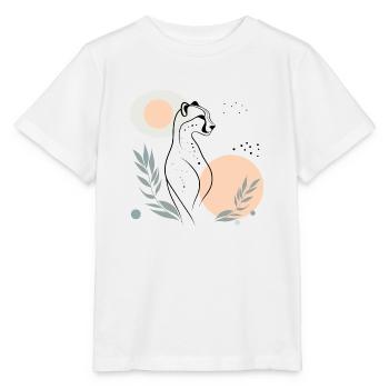 Eleganter Gepard - Stanley/Stella Kinder T-Shirt MINI CREATOR  - Weiß - Vorne - Maike (125cm)
