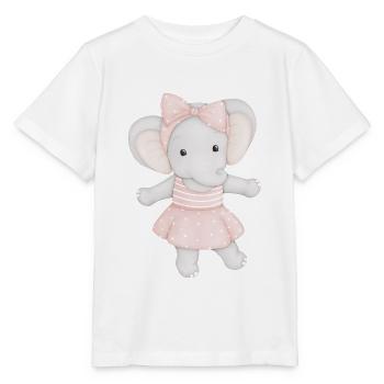niedlicher Elefant als Ballerina - Stanley/Stella Kinder T-Shirt MINI CREATOR  - Weiß - Vorne - Maike (125cm)