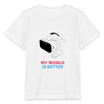 My world is better VR glasses - Stanley/Stella MINI CREATOR Kids’ T-Shirt - white - Front - Maike (125cm)