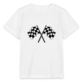 Zielflagge Motorsport Rennsport Flagge - Stanley/Stella Kinder T-Shirt MINI CREATOR  - Weiß - Vorne - Maike (125cm)