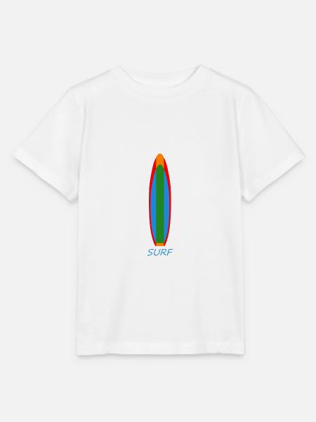 Surfshirt Surfboard - Stanley/Stella Kinder T-Shirt MINI CREATOR - Weiß
