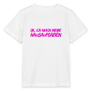 Hausaufgaben sind mein Ding - Stanley/Stella Kinder T-Shirt MINI CREATOR  - Weiß - Vorne - Maike (125cm)