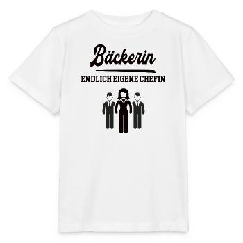Bäckerin Chefin Selbstständigkeit Firma Gründen - Stanley/Stella Kinder T-Shirt MINI CREATOR  - Weiß - Vorne - Maike (125cm)