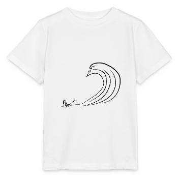 Surfer Welle - Stanley/Stella Kinder T-Shirt MINI CREATOR  - Weiß - Vorne - Maike (125cm)
