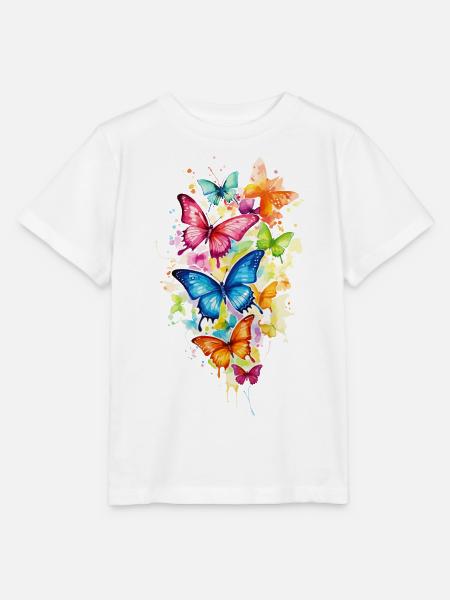 Schmetterlinge Bunt Farbenfroh Schön Kunst Natur - Stanley/Stella Kinder T-Shirt MINI CREATOR  - Weiß