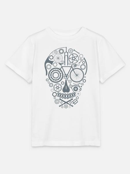 Bicycle Skull grey - Stanley/Stella Kinder T-Shirt MINI CREATOR - Weiß