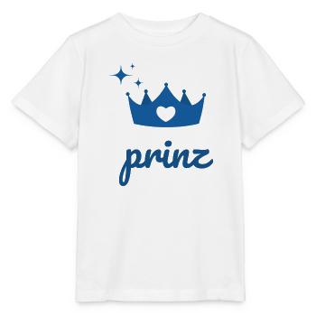 Prinz - Der einzige Prinz mit Krone in Blau - Stanley/Stella Kinder T-Shirt MINI CREATOR  - Weiß - Vorne - Maike (125cm)