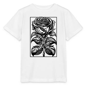 Romantic Rose with Frame - Stanley/Stella MINI CREATOR Kids’ T-Shirt - white - Front - Maike (125cm)