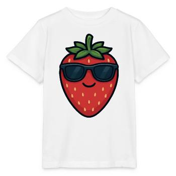 Fraise fraîche Été Fruité Drôle Satisfait - T-shirt bio MINI CREATOR Stanley/Stella Enfant - blanc - Devant - Maike (125cm)