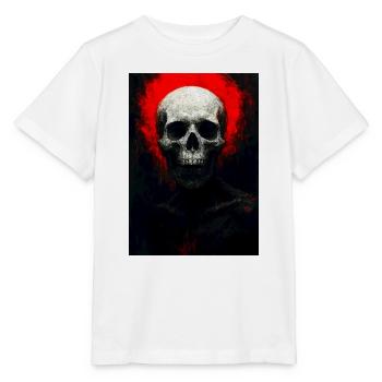 Crâne en braise rouge - T-shirt bio MINI CREATOR Stanley/Stella Enfant - blanc - Devant - Maike (125cm)