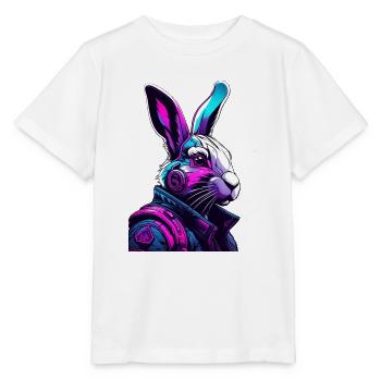 Lapin néon avec casque et look numérique - T-shirt bio MINI CREATOR Stanley/Stella Enfant - blanc - Devant - Maike (125cm)